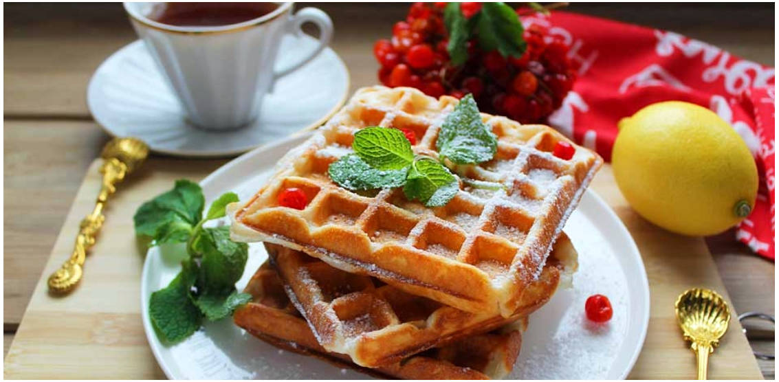 Творожные вафли с рисовой мукой в вафельнице