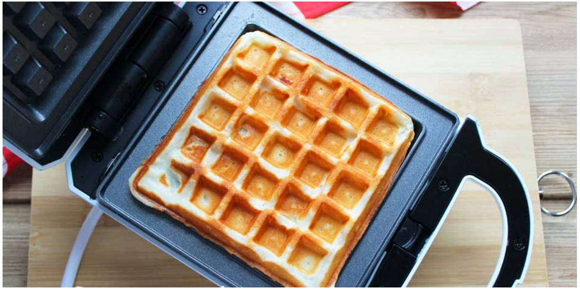 Творожные вафли с рисовой мукой в вафельнице