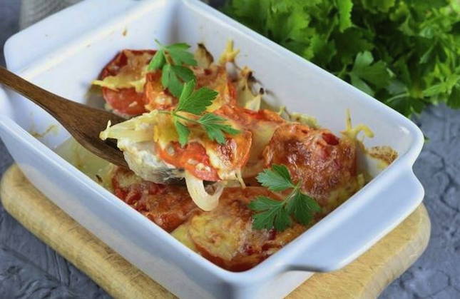 Хек с сыром в духовке
