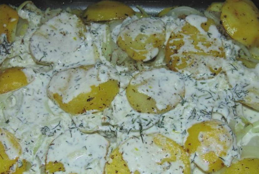 Хек с картошкой в духовке