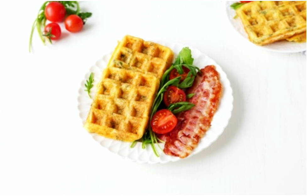 Сытные вафли в вафельнице