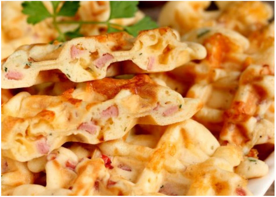 Вафли-пицца в вафельнице