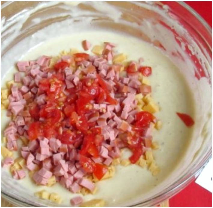 Вафли-пицца в вафельнице