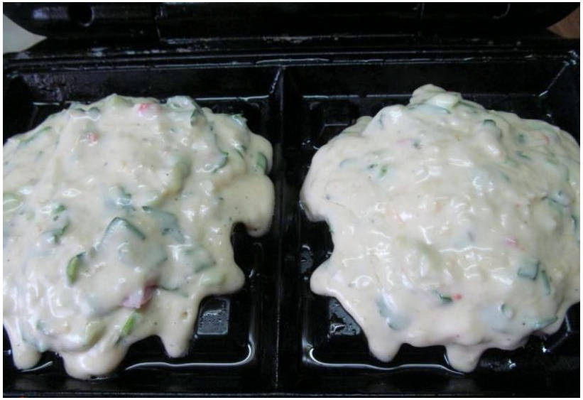 Вафли с ветчиной и сыром