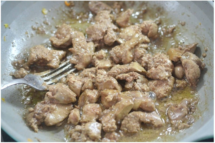 Горячий салат с печенью