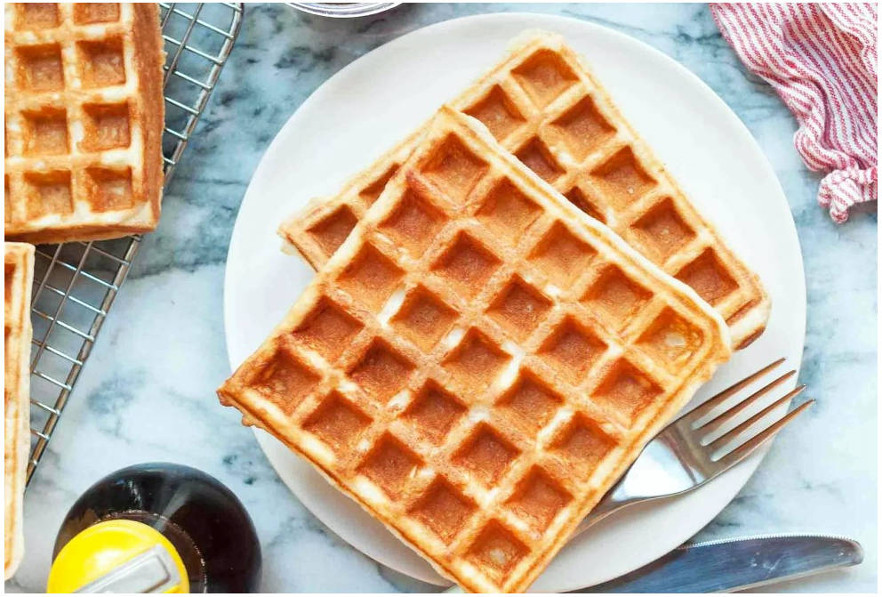 Вафли на сметане в вафельнице