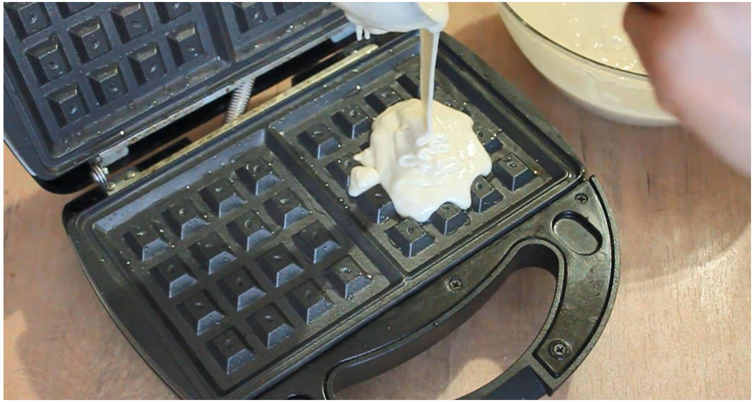 Вафли без яиц в вафельнице