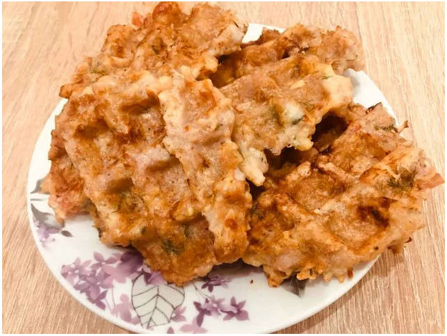 Куриные вафли в вафельнице