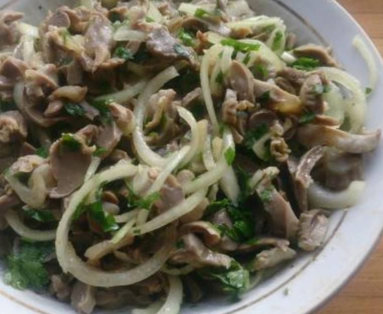 Маринованные куриные желудки в соевом соусе