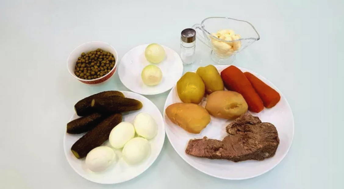 Зимний салат с мясом говядины