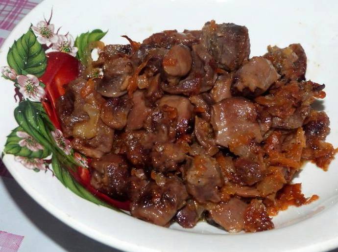 Куриные желудки в скороварке