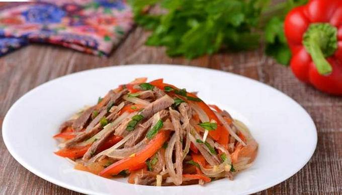 Корейский салат с говядиной