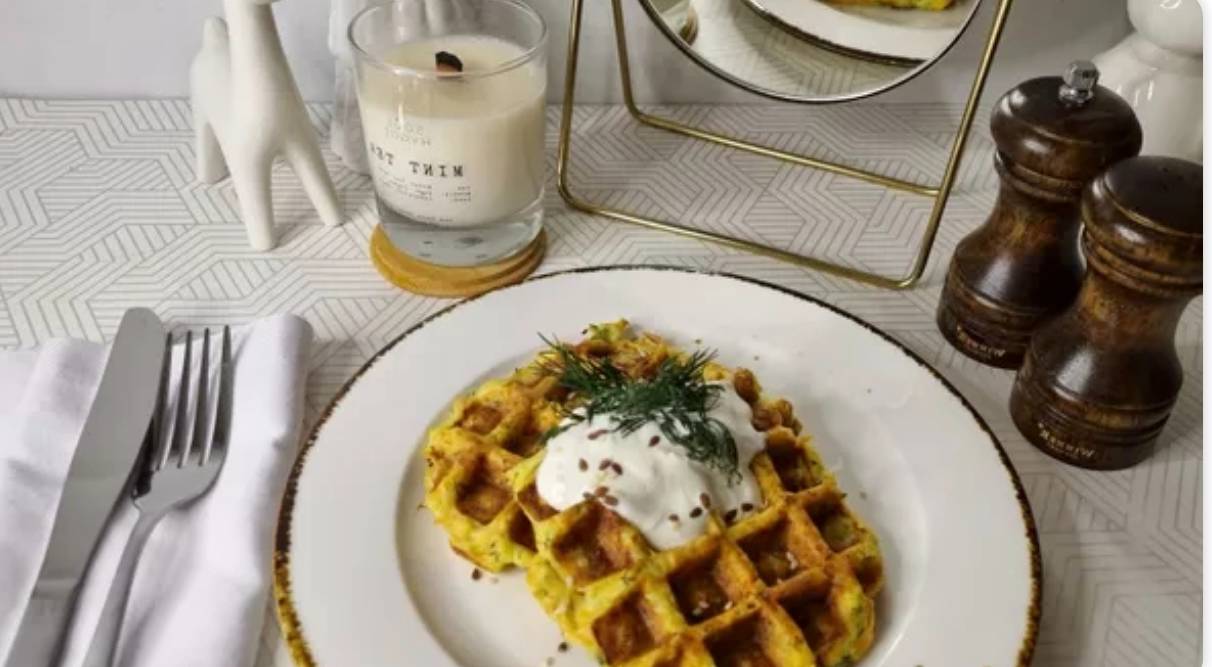 Овощные вафли в вафельнице