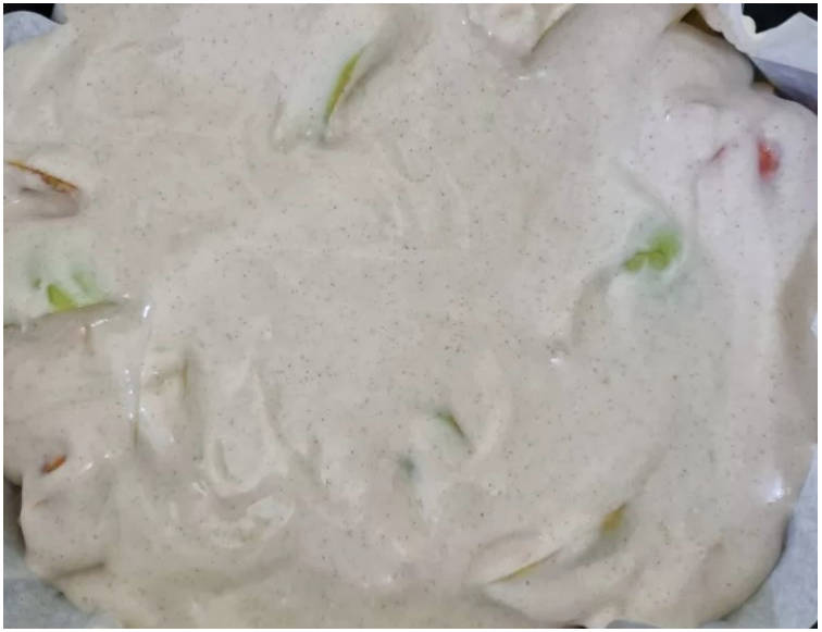 ПП шарлотка с яблоками из рисовой муки в духовке