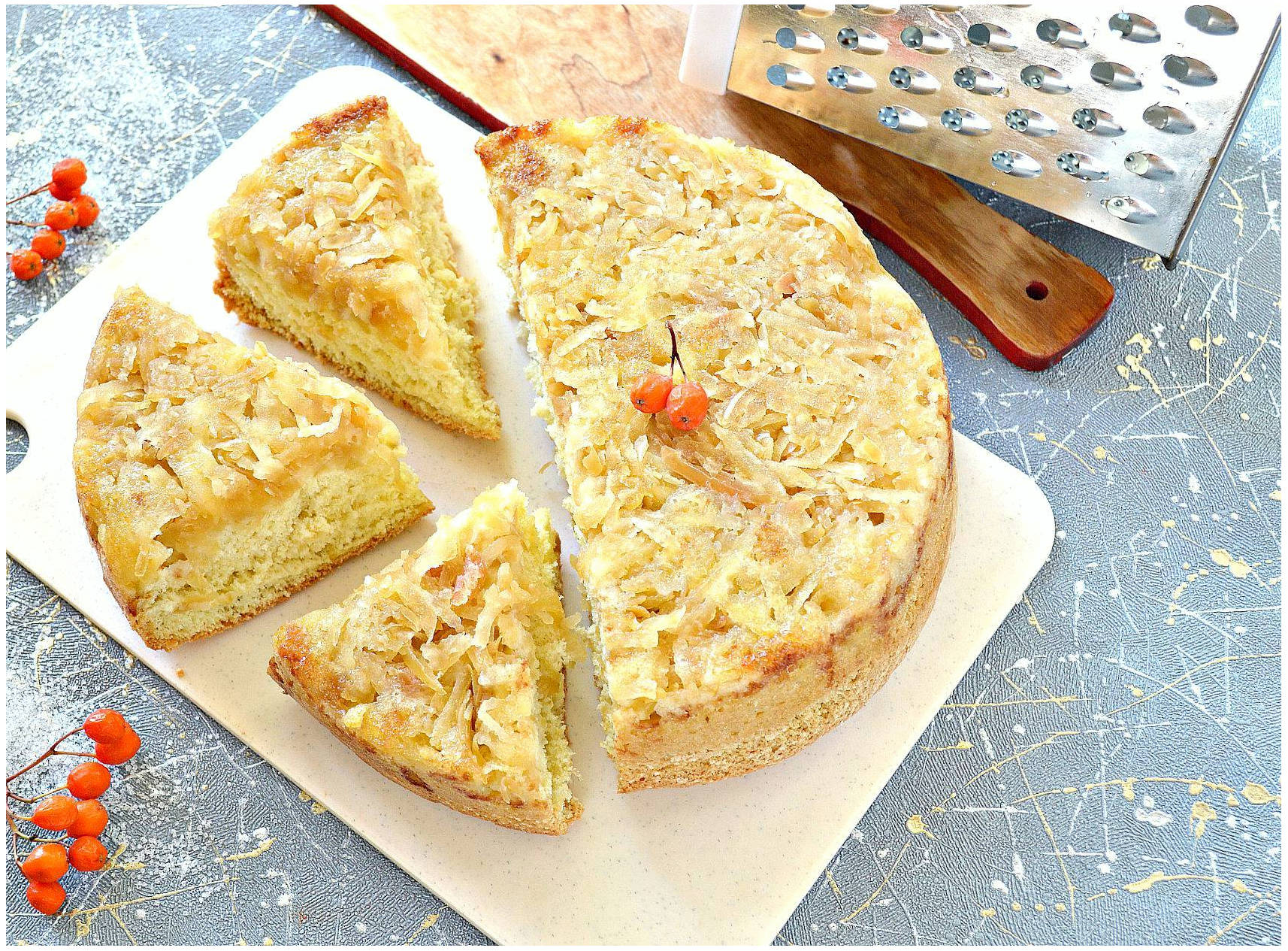 Шарлотка с тертыми яблоками