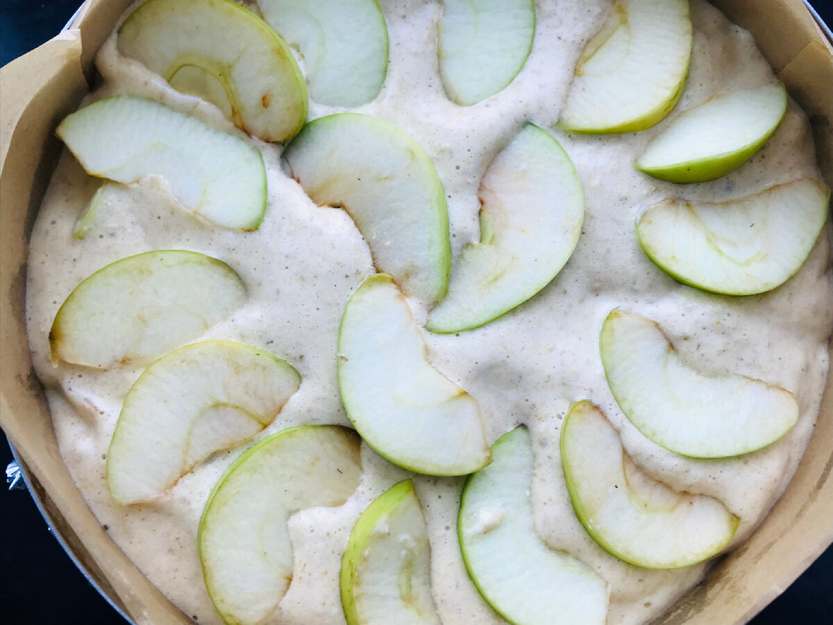 Шарлотка из овсяной муки с яблоками