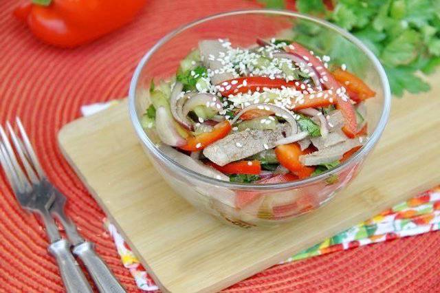 Китайский салат с языком