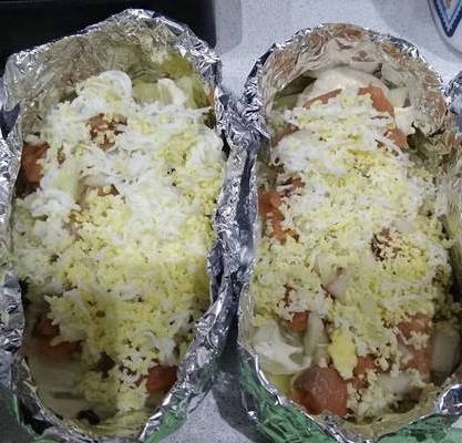 Форель с картошкой в фольге в духовке