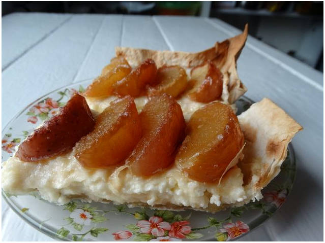 Пирог из лаваша с творогом и яблоками