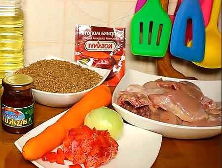 Гречка с курицей в мультиварке Редмонд