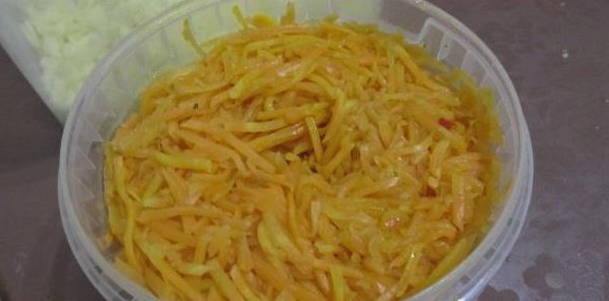 Мясной салат с корейской морковью