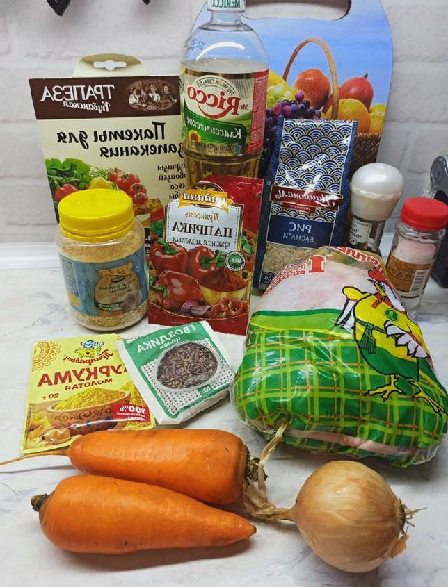 Рис с курицей в рукаве для запекания в духовке