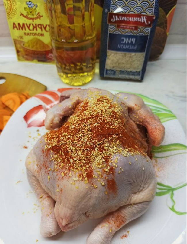 Рис с курицей в рукаве для запекания в духовке