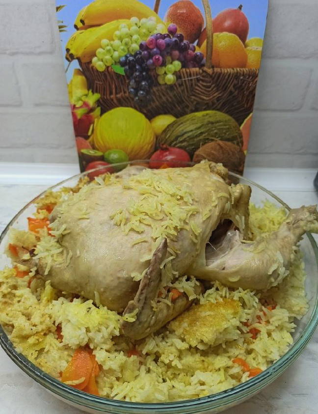 Рис с курицей в рукаве для запекания в духовке