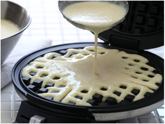 Банановые вафли для детей в вафельнице