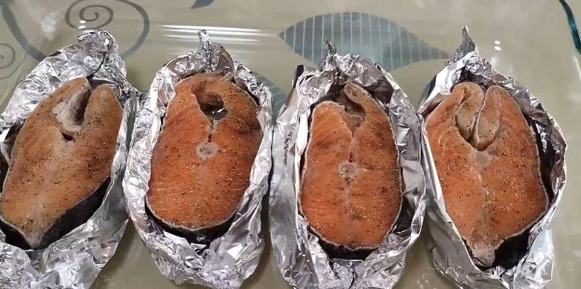 Радужная форель стейками в духовке