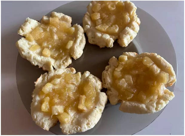 Творожные булочки с яблоками