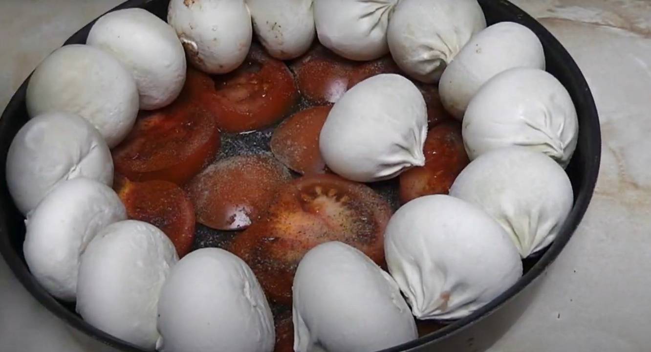 Замороженные хинкали в духовке