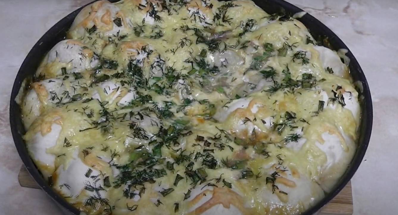 Замороженные хинкали в духовке