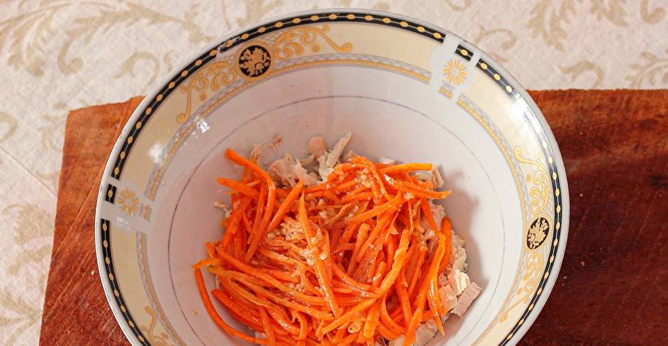 Салат «Карусель» с корейской морковью