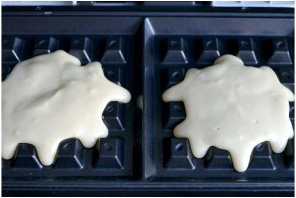 Вафли в вафельнице без молока