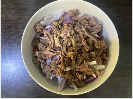Бакинский салат с гранатом и говядиной