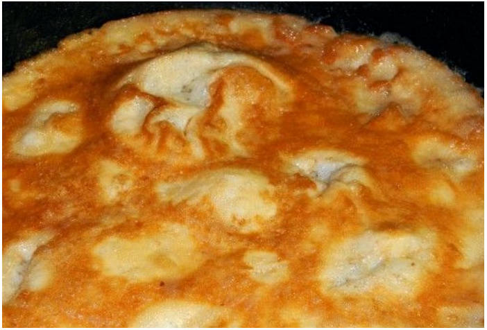 Блинный салат с ветчиной