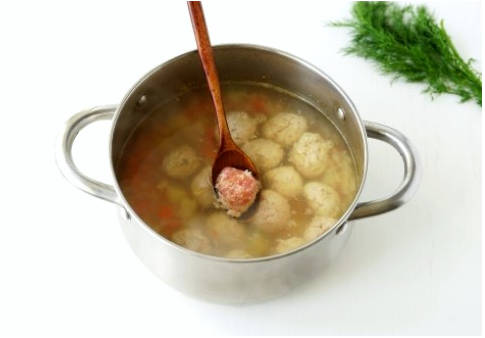 Куриный суп с фрикадельками из куриного фарша