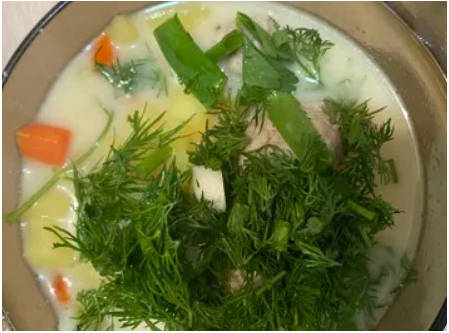 Сырный суп с куриными фрикадельками