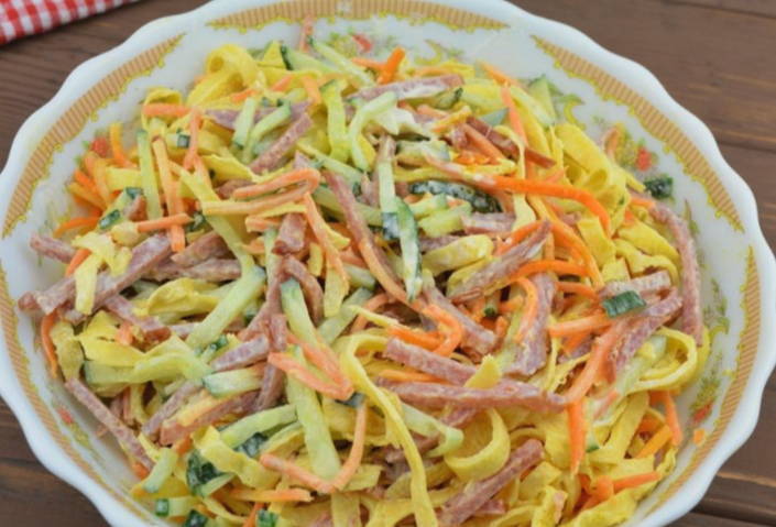 Блинный салат с крахмалом