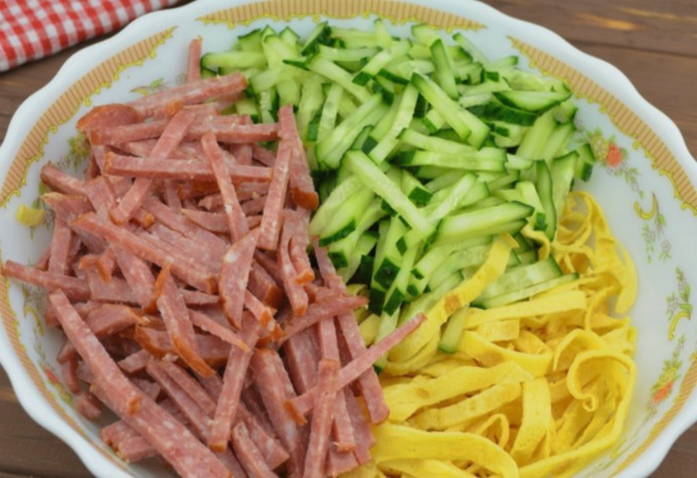 Блинный салат с крахмалом