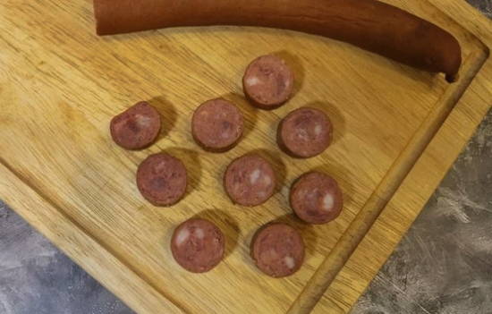 Баварский салат с охотничьими колбасками