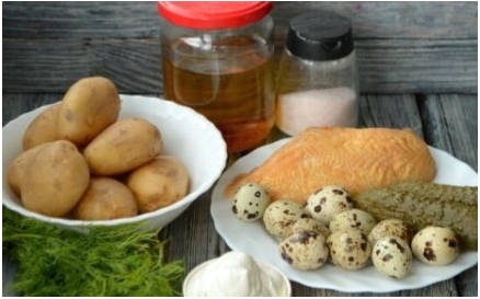 Салат «Гнездо глухаря» с копченой курицей