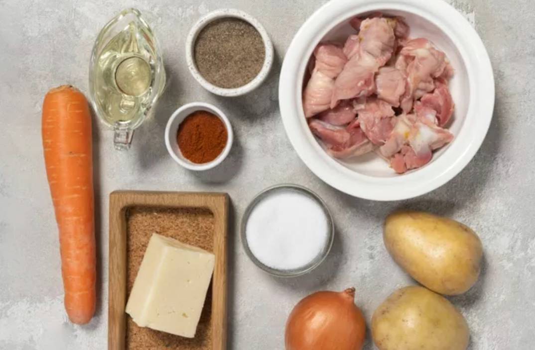 Куриные желудки с картошкой