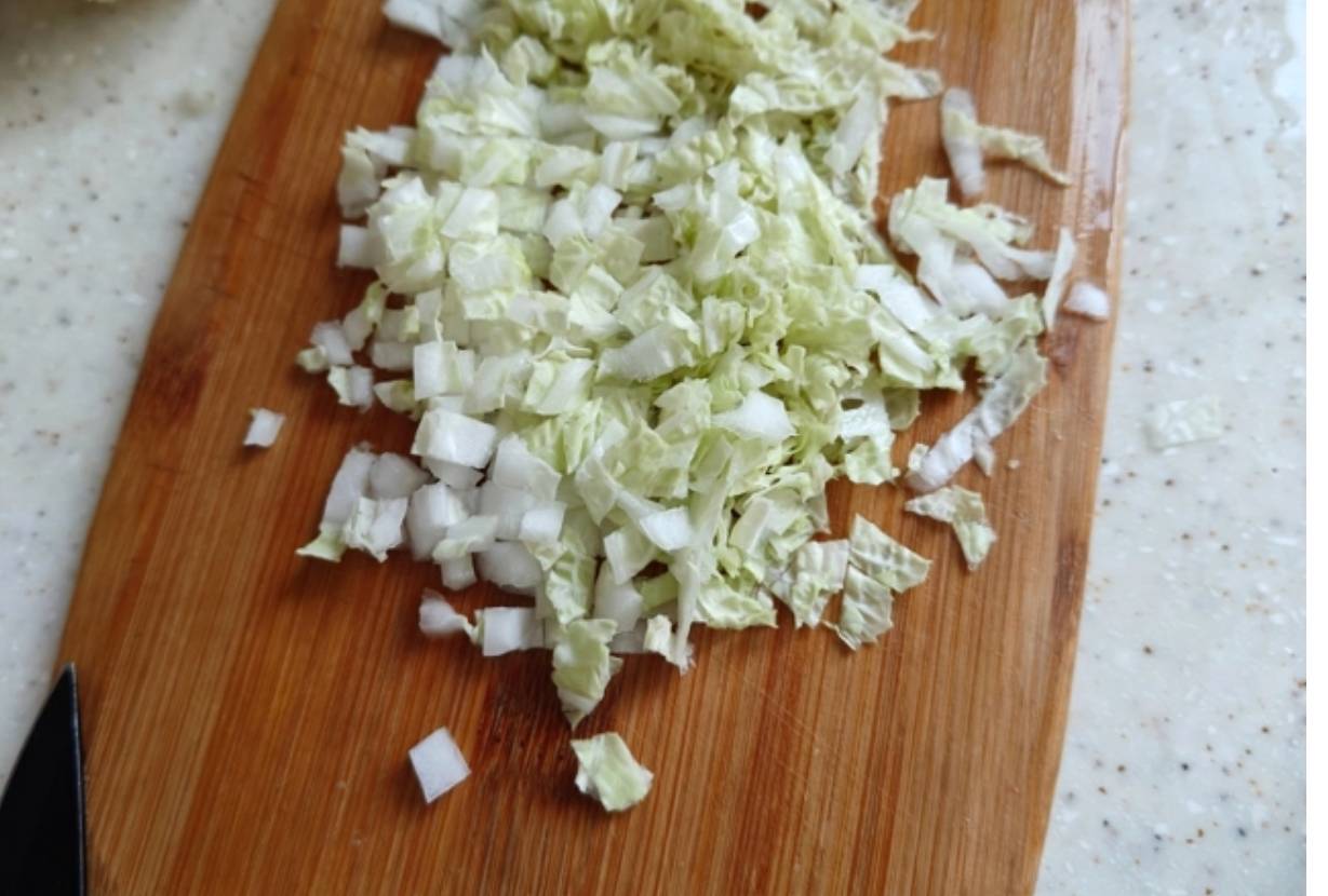 Крабовый салат без риса с пекинской капустой