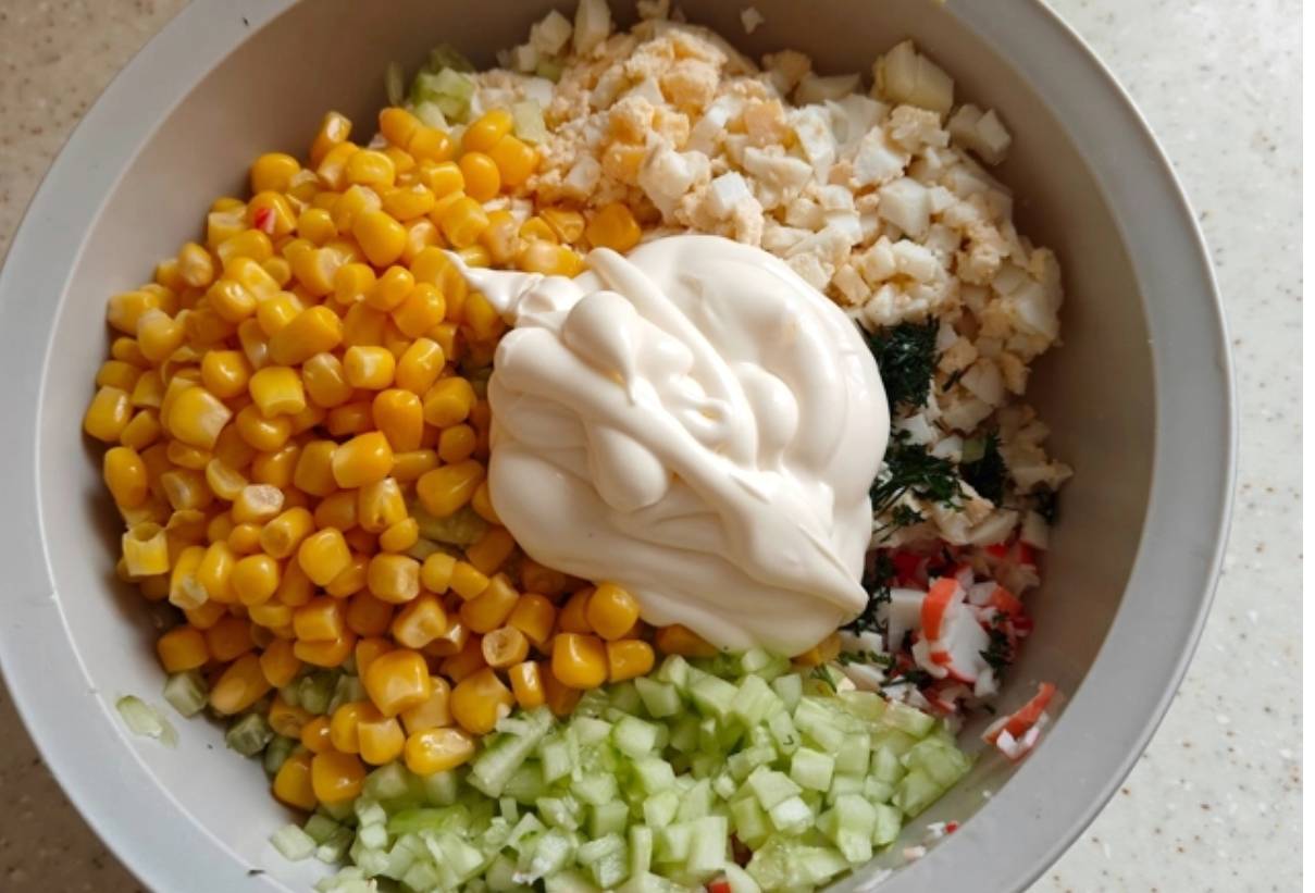 Крабовый салат без риса с пекинской капустой