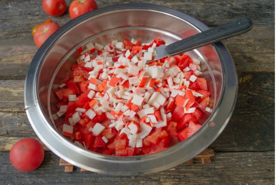 Салат «Красное море» с кальмарами