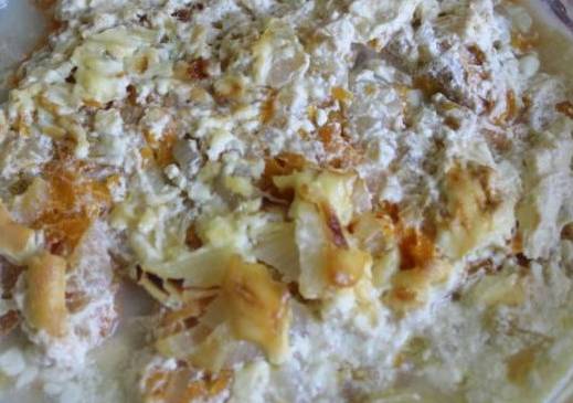 Форель с картошкой и овощами в духовке