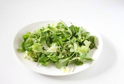 Зеленый салат с креветками