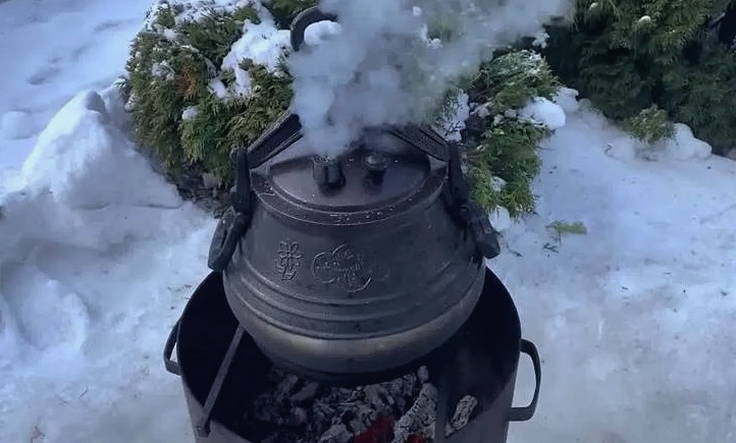 Плов в афганском казане на костре